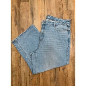 Old Navy Sky-Hi Wide Leg Jeans Size 20 High Rise Light Wash Stretch